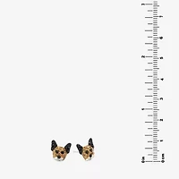 Silver Treasures Dog Brown Crystal Sterling Silver 9.5mm Stud Earrings