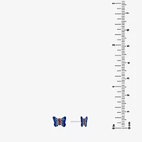 Silver Treasures Multi Color Crystal Sterling Silver 6.3mm Stud Earrings