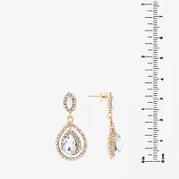 Sparkle Allure Womens Crystal 24K Gold Over Brass Drop Earrings