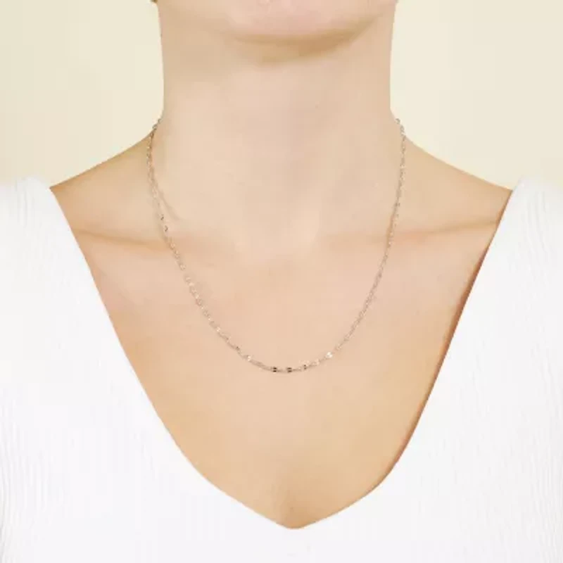 Silver Reflections Womens Pure Silver Over Brass 18 Inch Link Chain Necklace