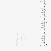 Silver Treasures Love Womens Sterling Silver Drop Earrings