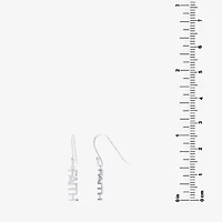 Silver Treasures Faith Womens Sterling Silver Drop Earrings