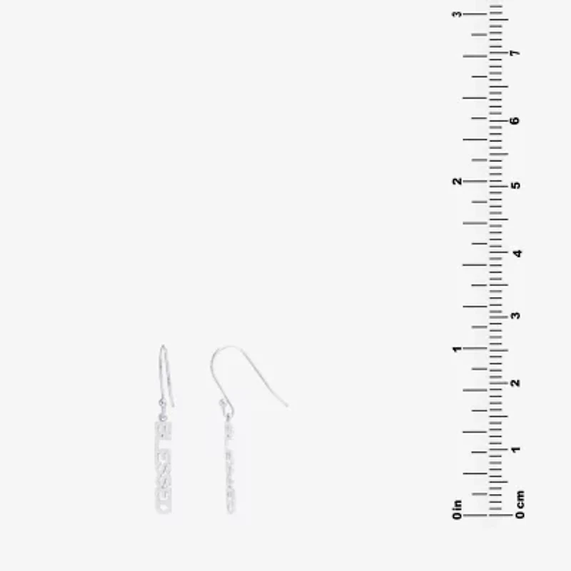 Silver Treasures Blessed Womens Sterling Silver Drop Earrings