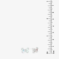 Silver Treasures Blue Cubic Zirconia Sterling 7.8mm Butterfly Stud Earrings