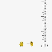 Silver Treasures Chicken Yellow Crystal Sterling Silver 8.1mm Stud Earrings