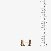 Silver Treasures Cowboy Boot Brown Crystal Sterling Silver 9.9mm Stud Earrings