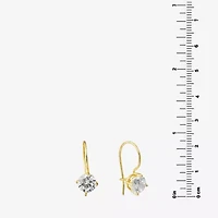 Silver Treasures Womens Cubic Zirconia 14K Gold Over Silver Round Drop Earrings