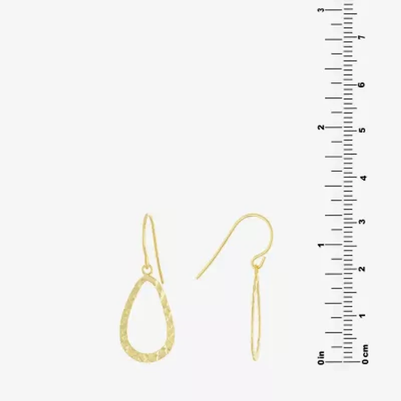 Silver Reflections 14K Gold Over Brass Pear Drop Earrings