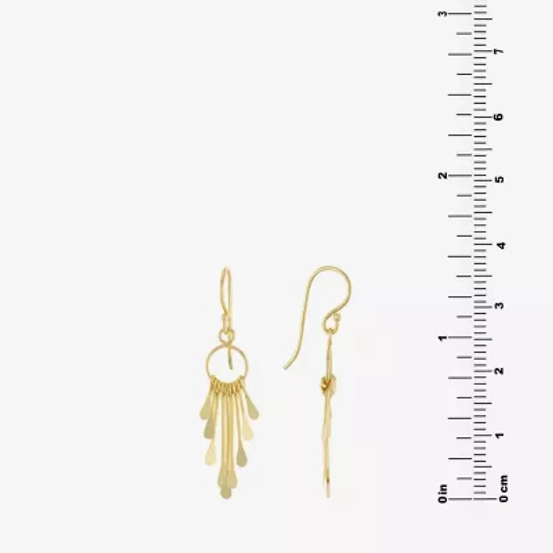 Silver Reflections 14K Gold Over Brass Drop Earrings