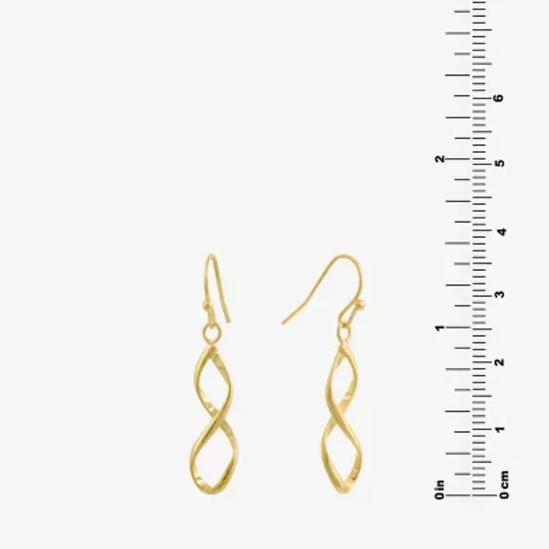 Silver Reflections 14K Gold Over Brass Drop Earrings