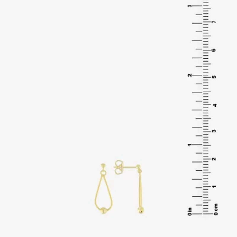 Silver Reflections 14K Gold Over Brass Pear Drop Earrings