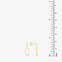 Silver Reflections 14K Gold Over Brass Pear Drop Earrings