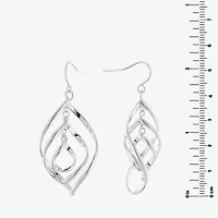 Silver Reflections Pure Silver Over Brass Drop Earrings