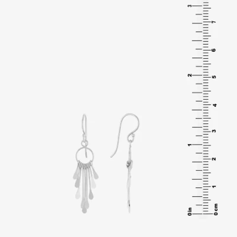 Silver Reflections Pure Silver Over Brass Drop Earrings