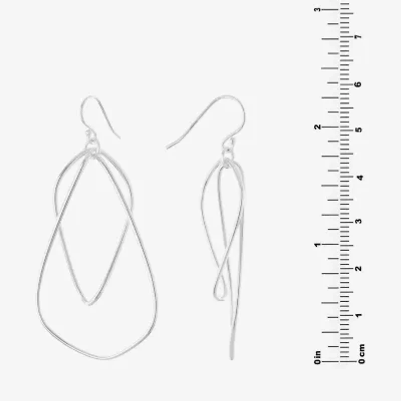 Silver Reflections Pure Silver Over Brass Drop Earrings