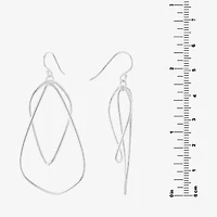 Silver Reflections Pure Silver Over Brass Drop Earrings