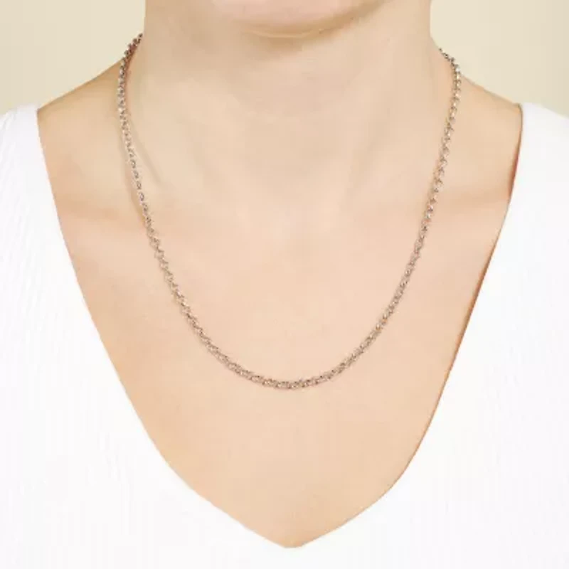 Silver Treasures Womens Sterling Silver 18 Inch Rolo Chain Necklace