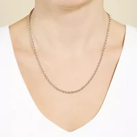Silver Treasures Womens Sterling Silver 18 Inch Rolo Chain Necklace