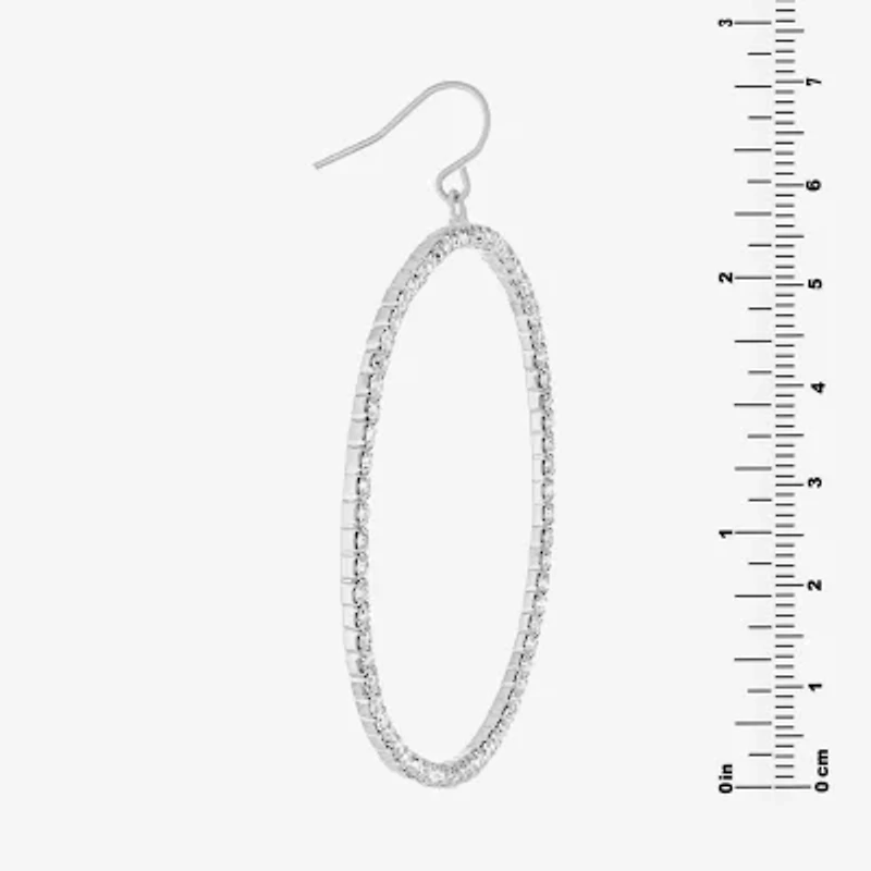 Sparkle Allure Womens Crystal Pure Silver Over Brass Drop Earrings