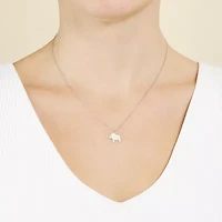 Silver Treasures Elephant Womens Sterling Silver 16 Inch Pendant Necklace