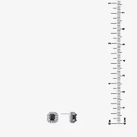 Silver Treasures Cubic Zirconia Sterling Silver 7.3mm Square Stud Earrings