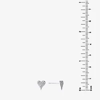 Silver Treasures Cubic Zirconia Sterling Silver 7.3mm Heart Stud Earrings