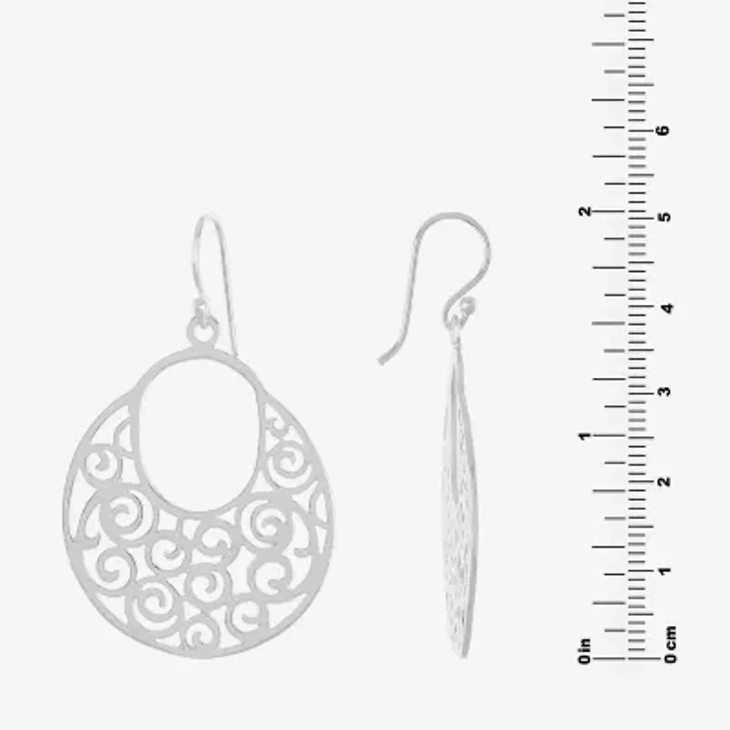 Silver Reflections Pure Silver Over Brass Drop Earrings