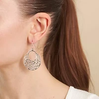 Silver Reflections Pure Silver Over Brass Drop Earrings