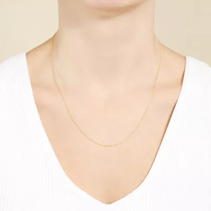 Silver Treasures Made In Italy Womens 14K Gold Over Silver 18 Inch Bead Chain Necklace