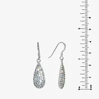 Sparkle Allure Womens Crystal Pure Silver Over Brass Drop Earrings
