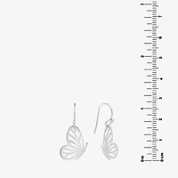 Silver Treasures Womens Sterling Silver Butterfly Drop Earrings