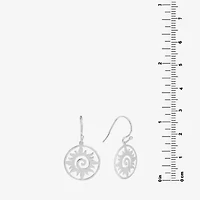 Silver Treasures Sun Womens Sterling Silver Drop Earrings