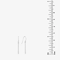 Silver Treasures Womens Sterling Silver Bar Drop Earrings