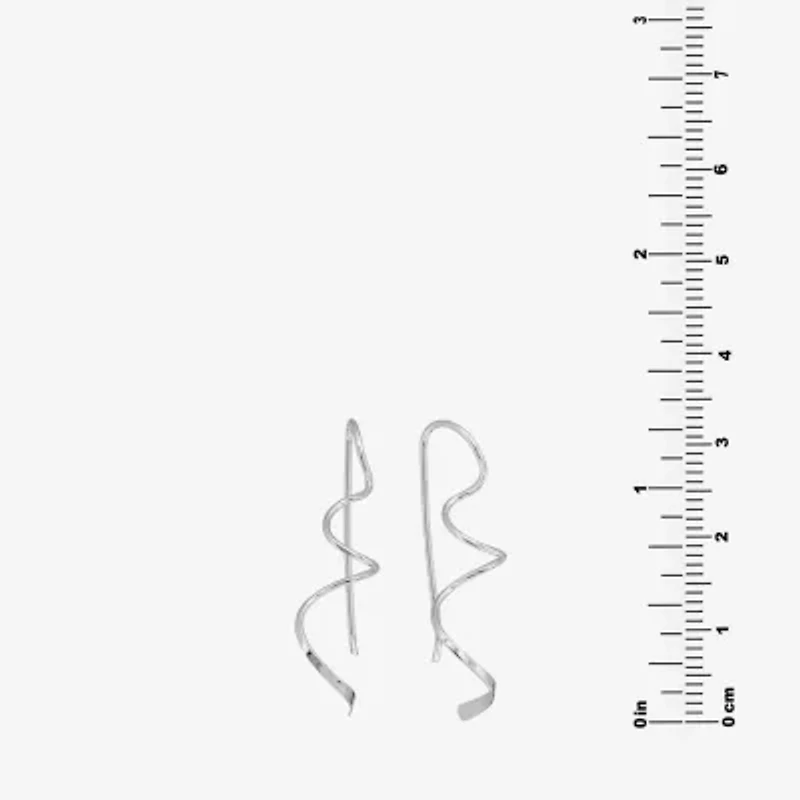 Silver Treasures Threader Womens Sterling Silver Drop Earrings