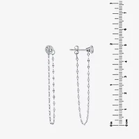 Silver Treasures Cubic Zirconia Sterling Silver Drop Earrings