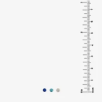 Silver Treasures Stud Womens Multi Color Crystal Sterling Silver 3 Pair Earring Set