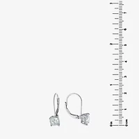 Silver Treasures Cubic Zirconia Sterling Silver Square Drop Earrings