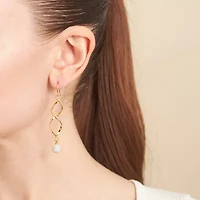 Sparkle Allure Twist Womens Crystal 24K Gold Over Brass Drop Earrings