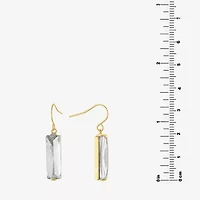 Sparkle Allure Womens Crystal 24K Gold Over Brass Rectangular Drop Earrings