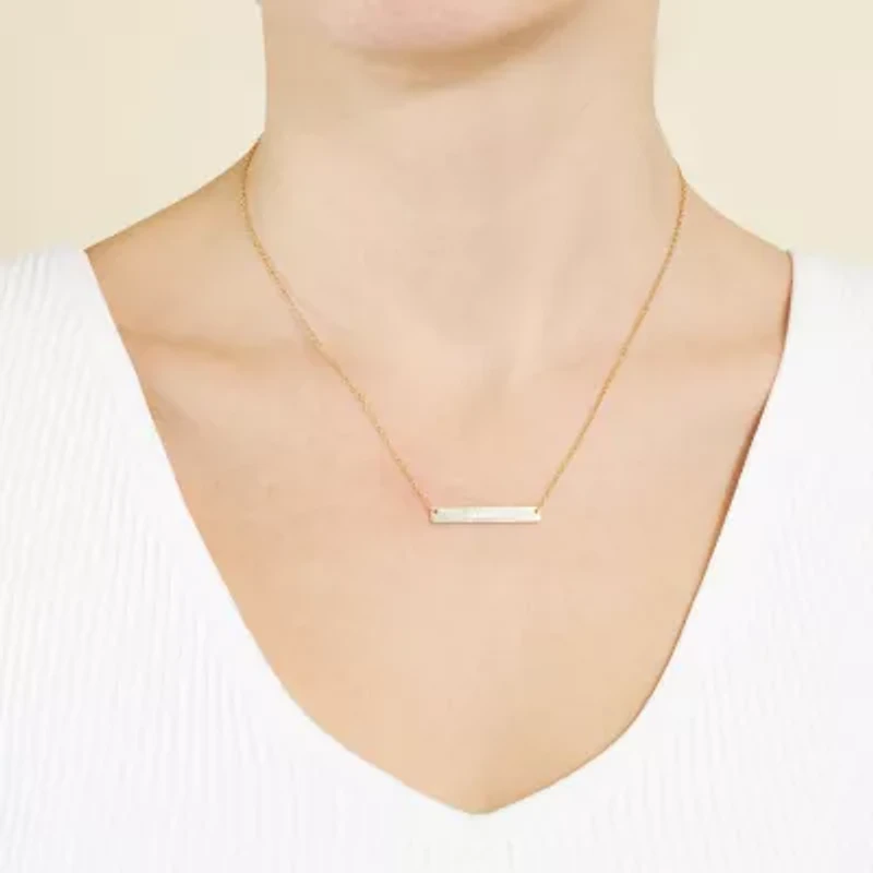 Silver Treasures Unstoppable Womens 14K Gold Over Silver Bar 16 Inch Pendant Necklace