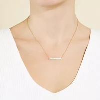 Silver Treasures Unstoppable Womens 14K Gold Over Silver Bar 16 Inch Pendant Necklace