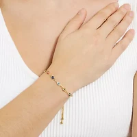 Silver Reflections Guardian Eye Womens Multi Color Evil Eye Round Bolo Bracelet