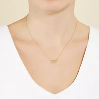 Silver Treasures Womens 14K Gold Over Silver Heart 16 Inch Pendant Necklace