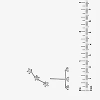 Silver Treasures Womens Cubic Zirconia Sterling Silver Star Ear Climbers