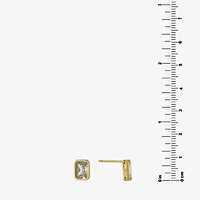 Silver Treasures Cubic Zirconia 14K Gold Over Silver 8.1mm Stud Earrings