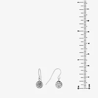 Silver Treasures Womens Crystal Sterling Silver Ball Drop Earrings