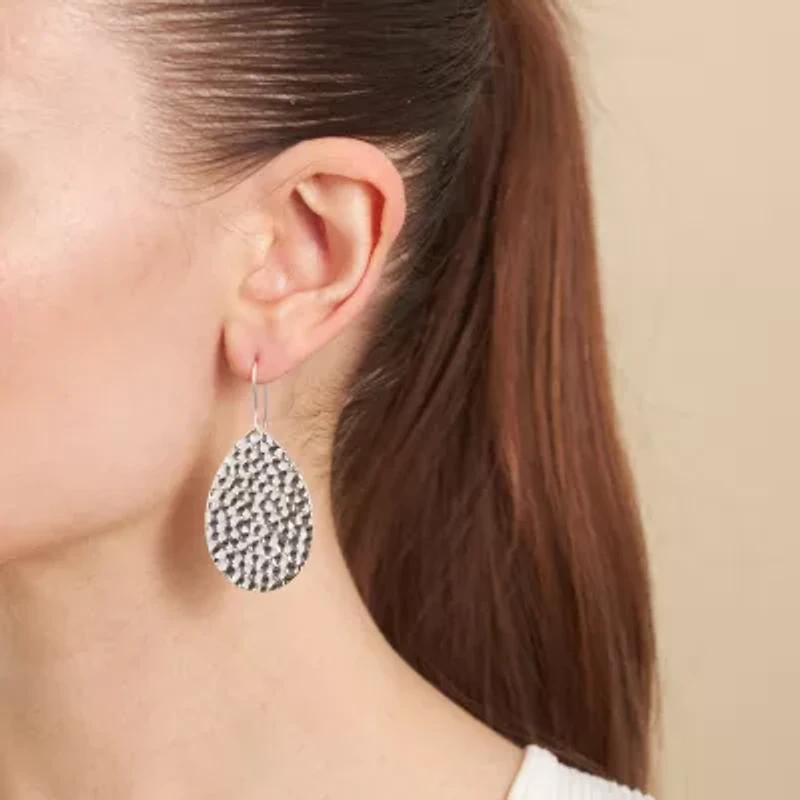 Silver Reflections Pure Silver Over Brass Pear Drop Earrings