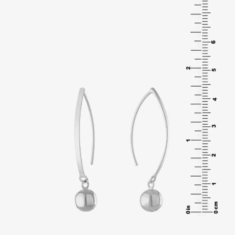 Silver Reflections Pure Silver Over Brass Drop Earrings