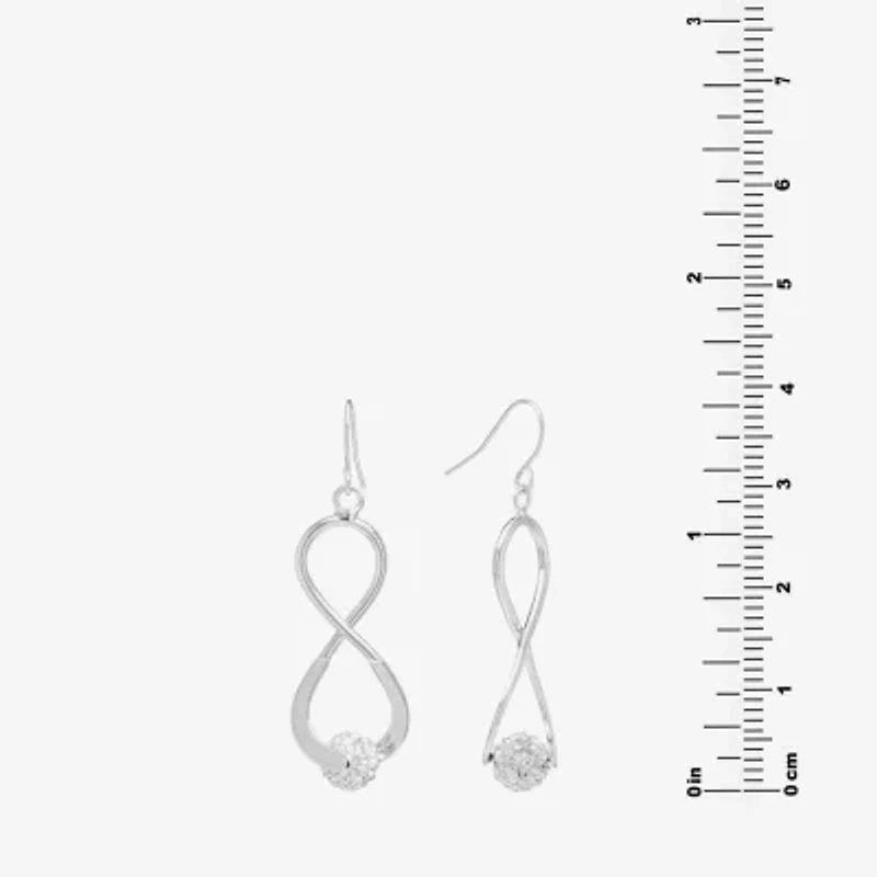 Sparkle Allure Womens Crystal Pure Silver Over Brass Drop Earrings