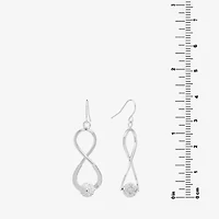 Sparkle Allure Womens Crystal Pure Silver Over Brass Drop Earrings